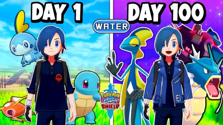 I Spend 100 Day With Only Water Type Pokemon in Pokemon Sword & Shield [ FULL POKEMON MOVIE ]