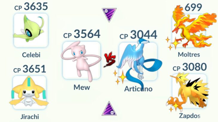 Triple MYTHICAL Team vs SHINY GALARIAN BIRDS (Pokemon GO)