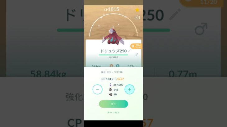 ポケモンGOドリュウズ上げれるところまで強化していくよ〜↗️