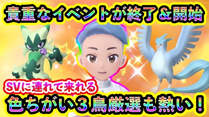 【ポケモンSV】たった１体の個体をGETできる貴重なイベントが終了！それと同時に新たなイベントが開催！さらに色違い３鳥準伝説を厳選できるGOイベントも熱い！【碧の仮面】【藍の円盤】