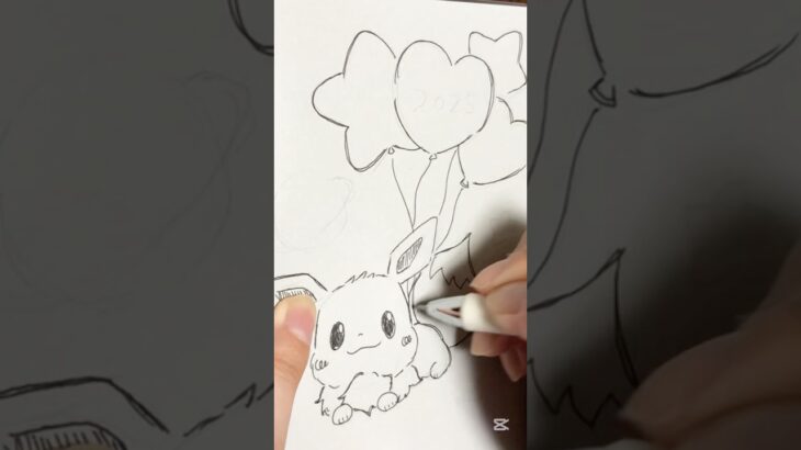 イーブイ描いてみた　#ポケモン　#イーブイ　#描いてみた